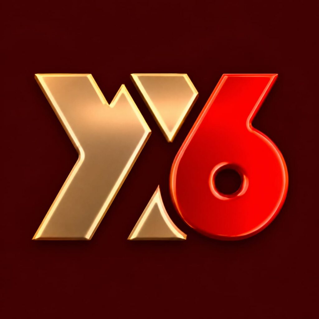 YY6 Games logo featuring a gold stylized "Y" and red number "6" on a dark red background.